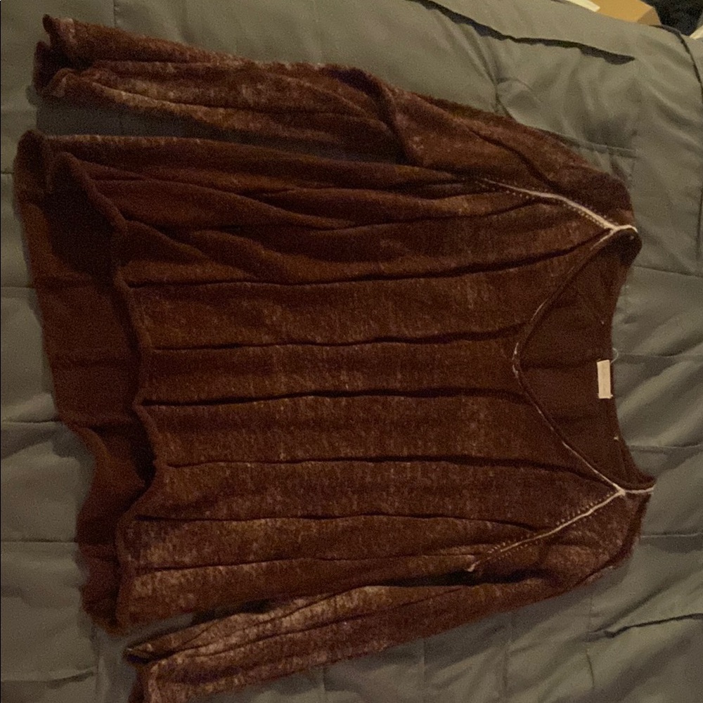 Gilded Intent Reddish Brown Long Sleeve Top